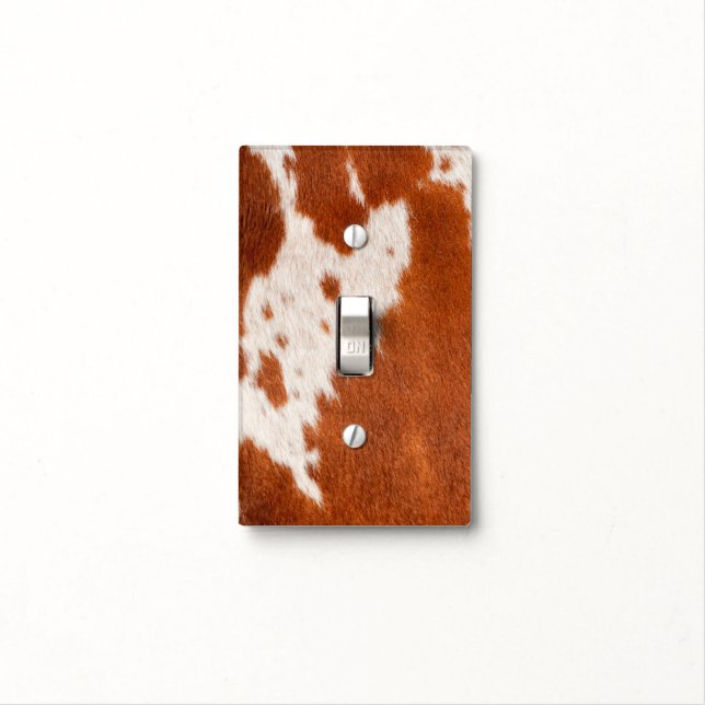 Luxury Cowhide Animal Skin Print  Throw Pillow Light Switch Cover (In Situ)
