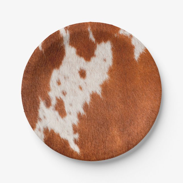 Luxury Cowhide Animal Skin Print  Throw Pillow Paper Plates (Front)