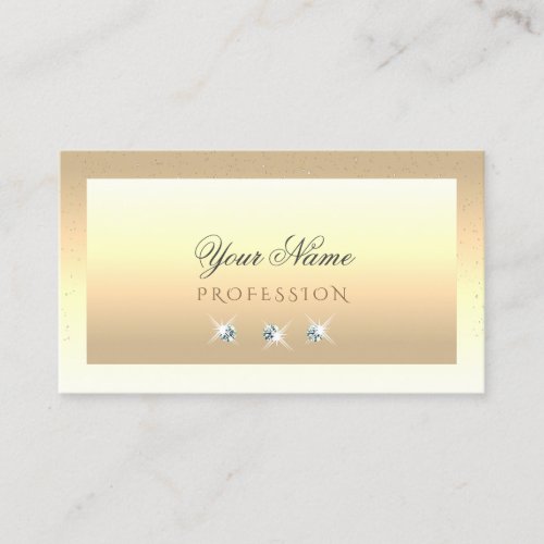 Luxury Cream Beige Ombre Sparkle Diamonds Modern Business Card