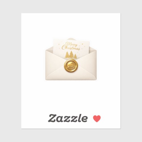Luxury Cream Envelope Gold Wax Seal Sticker Christ