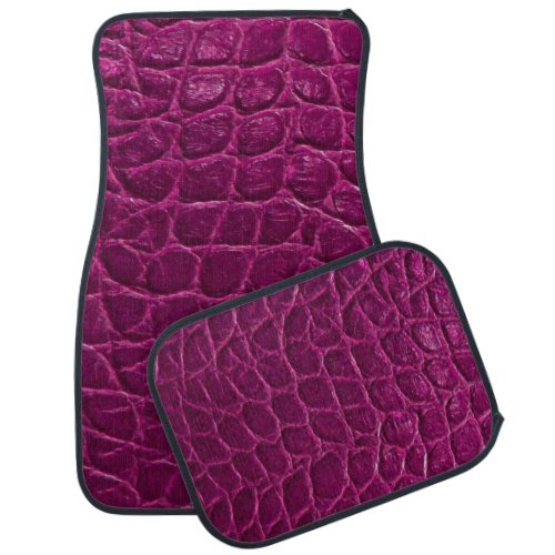 Luxury Crocodile Leather Monogram Gold Initial Car Floor Mat