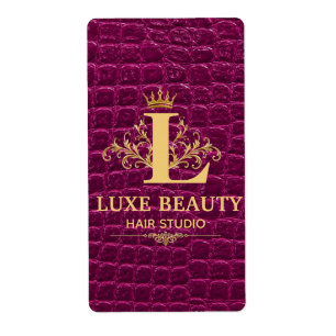 Luxury Crocodile Leather Monogram Gold Initial Label