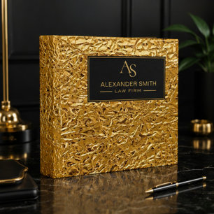 Luxury Crumpled Gold Foil Texture Elegant Metallic Mini Binder