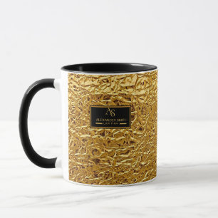 Luxury Crumpled Gold Foil Texture Elegant Metallic Mug