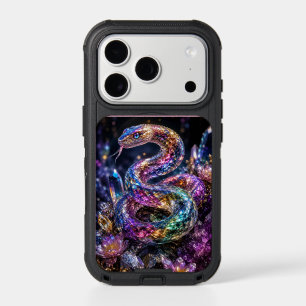 Luxury Crystal Snake Black Gold Glam iPhone 17 Pro Case