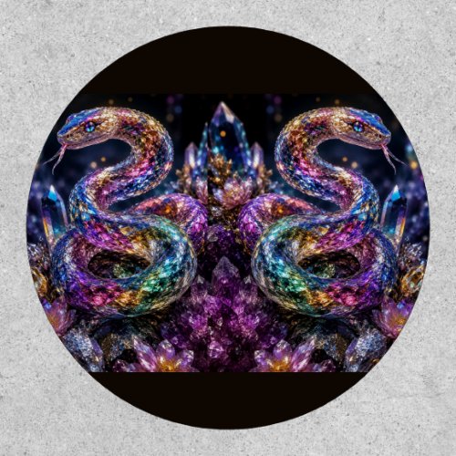 Luxury Crystal Snake | Black Gold Glam Patch
