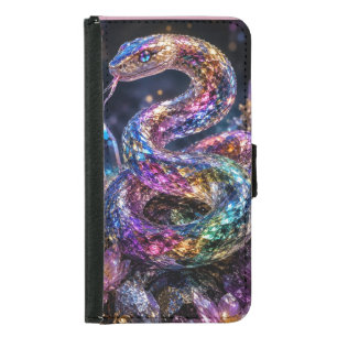 Luxury Crystal Snake Black Gold Glam Samsung Galaxy S5 Wallet Case