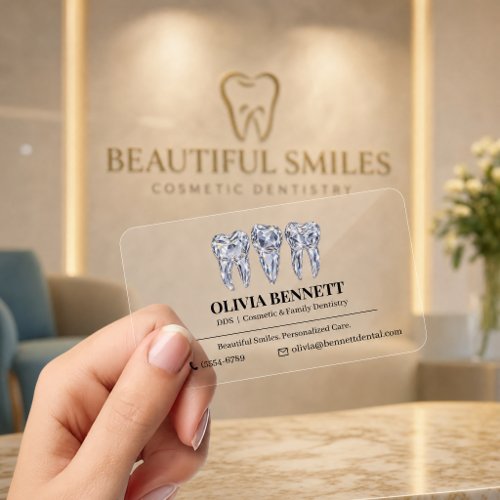 Luxury Crystal Teeth Clear Acrylic Business Card Cards
