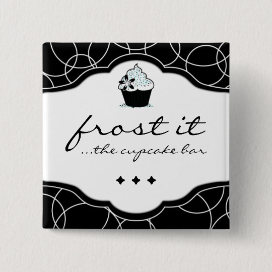 LUXURY CUPCAKE NAME TAG PINBACK BUTTON