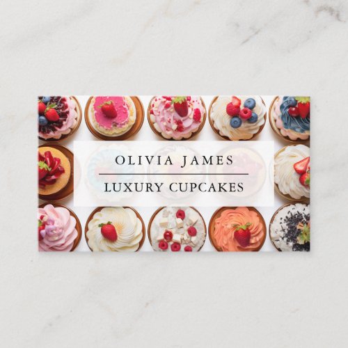 Luxury cupcakes for Baker Chef Cake Decorator Business Card