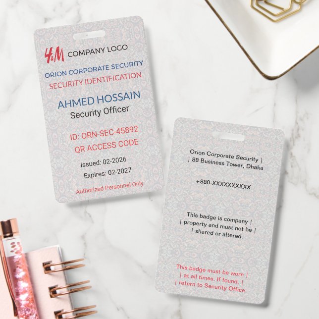 Luxury Custom Employee Security Badge (Office)