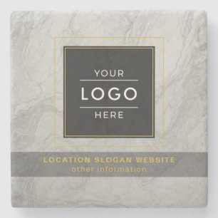 Luxury Custom Logo Marble Company Branded Stone Coaster