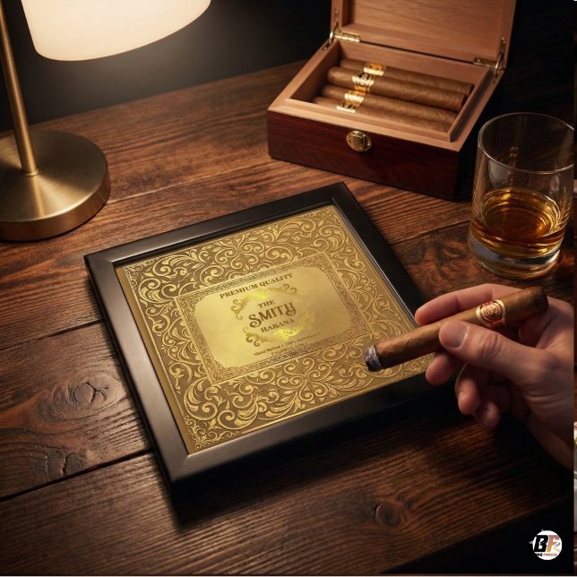 Luxury Custom Name Cigar Aficionado Gift - Gold  Box (Creator Uploaded)