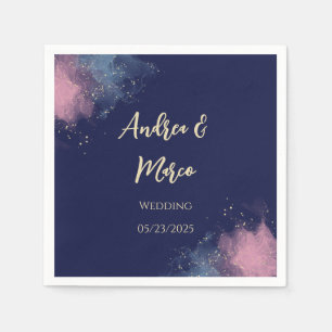 Luxury Customizable Watercolor Beach Wedding Napkins