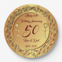 Luxury Customize Happy Gold 50th Anniversary