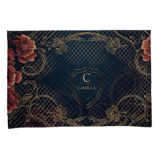 Luxury Customized Name  bedding floral pattern Pillow Case