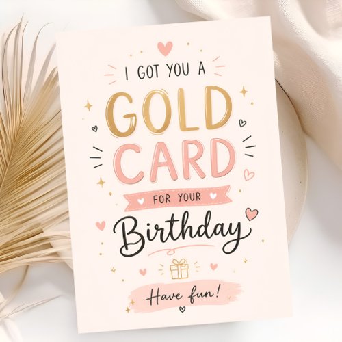 Luxury Cute Birthday Gold Card