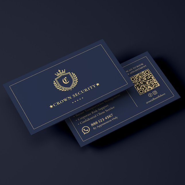 Luxury Cyber Security Protection Dark Navy Business Card (Luxury Cyber Security Protection Dark Navy Business Card
)
