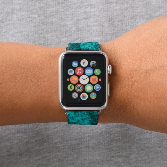 Luxury Damask Turquoise Apple Watch Band (In Situ)