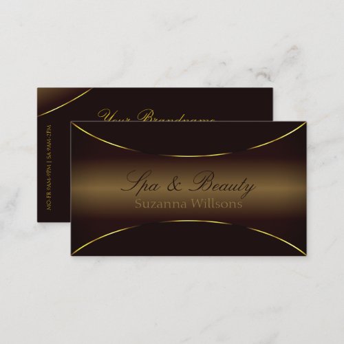 Luxury Dark Brown with Gold Border Elegant Stylish Business Card