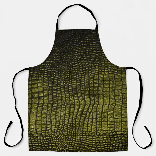 Luxury dark crocodile texture apron (Front)