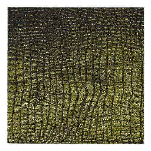 Luxury dark crocodile texture faux canvas print