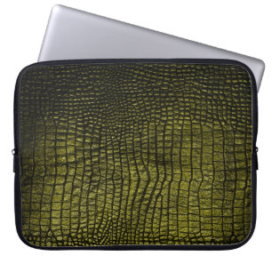Luxury dark crocodile texture laptop sleeve