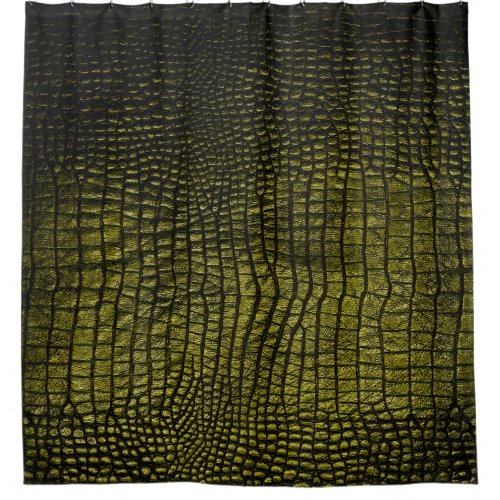 Luxury dark crocodile texture shower curtain