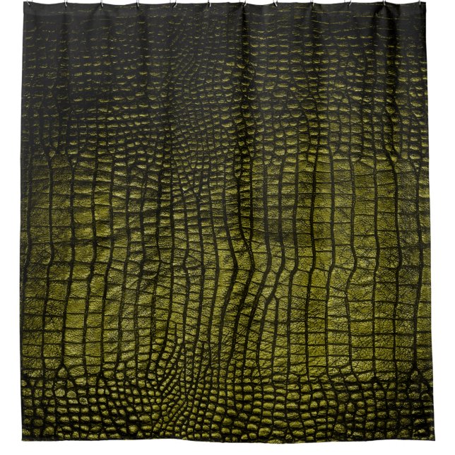Luxury dark crocodile texture shower curtain (Front)