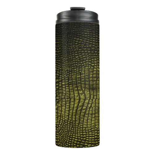 Luxury dark crocodile texture thermal tumbler