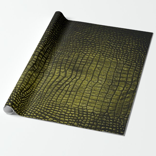 Luxury dark crocodile texture wrapping paper (Unrolled)