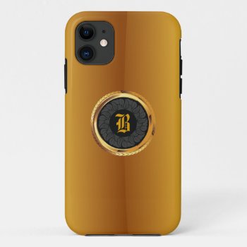 Luxury Dark Floral Badge Gold Iphone 5 Case by caseplus at Zazzle