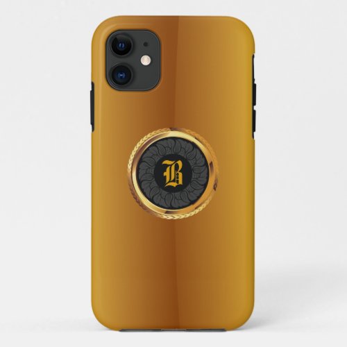 Luxury Dark Floral Badge Gold iPhone 5 Case