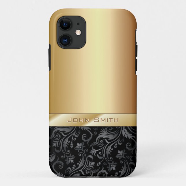 Luxury Dark Floral Gold Metallic iPhone 5 Case (Back)