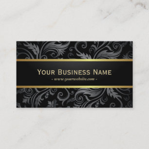 Luxury Dark Floral Patterns Business Card