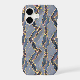 Luxury Dark Gray Marble Texture with Gold Veins iPhone 17 Case