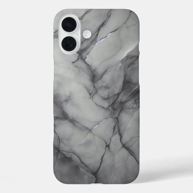 Luxury Dark Grey Marble Phone Case - Bold Cracked  (Back)