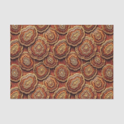 Luxury Decoupage | Burnt Orange + Gold Agate Geode Tissue Paper