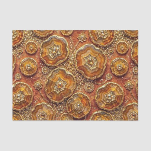 Luxury Decoupage | Burnt Orange + Gold Agate Geode Tissue Paper