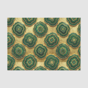 Luxury Decoupage Forest Green + Gold Agate Geode Tissue Paper