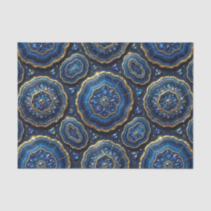 Luxury Decoupage Navy Blue + Gold Agate Geode Tissue Paper