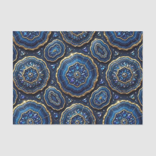 Luxury Decoupage | Navy Blue + Gold Agate Geode Tissue Paper