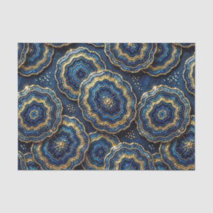 Luxury Decoupage Navy Blue + Gold Agate Geode Tissue Paper