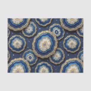 Luxury Decoupage Navy Blue + Gold Agate Geode Tissue Paper