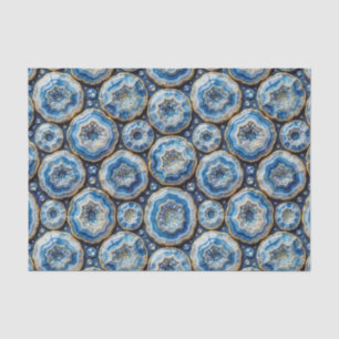 Luxury Decoupage Ocean Blue + Gold Agate Geode Tissue Paper