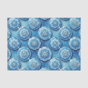 Luxury Decoupage Ocean Blue + Gold Agate Geode Tissue Paper
