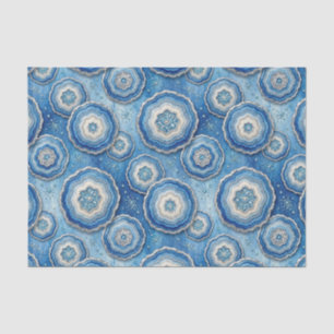 Luxury Decoupage   Ocean Blue + Gold Agate Geode Tissue Paper