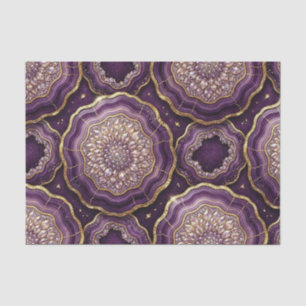 Luxury Decoupage Purple + Gold Agate Geode Tissue Paper