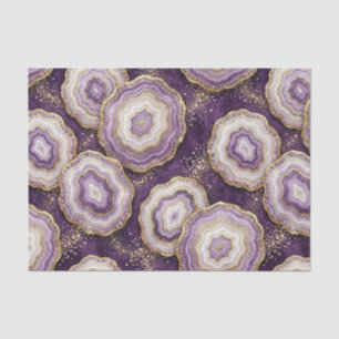 Luxury Decoupage Purple + Gold Agate Geode Tissue Paper