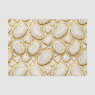Luxury Decoupage White + Gold Agate Geode Tissue Paper
